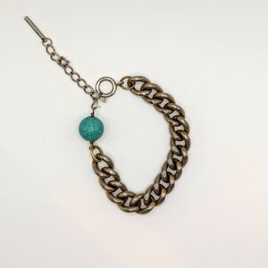 Metal and turquoise bracelet